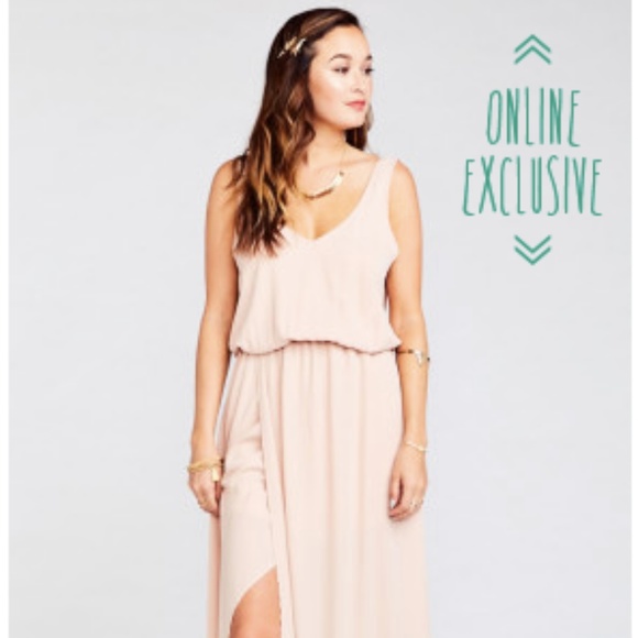 Show Me Your MuMu Dresses & Skirts - Show me you Mumu Dusty Blush Crisp Kendall Maxi Dr